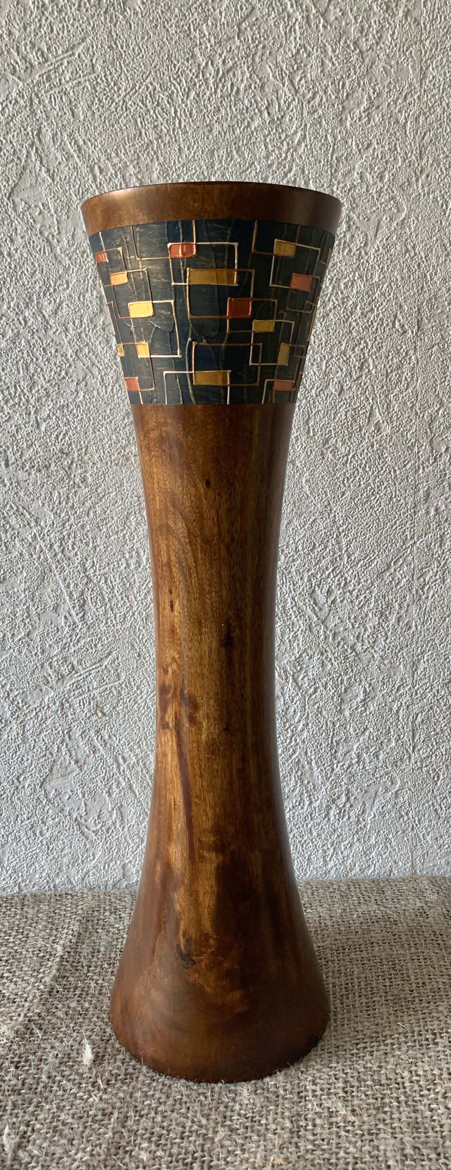 Vintage wooden vase