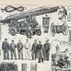 Old engraving 1898, Firefighter, ambulance, fire, rescue • Lithograph, Original plate