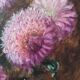 Huile sur toile « Dahlias »