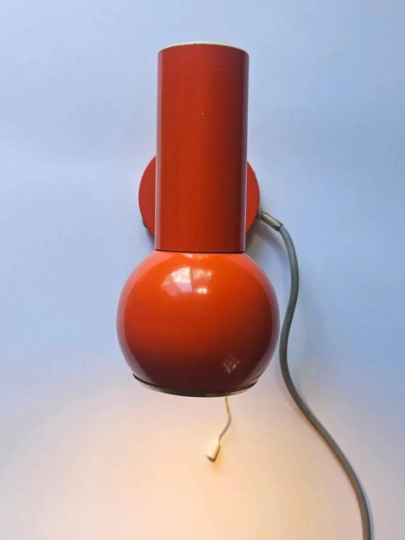 Very Rare Midcentury Wall Lamp, Space Age, Italy, 1970s