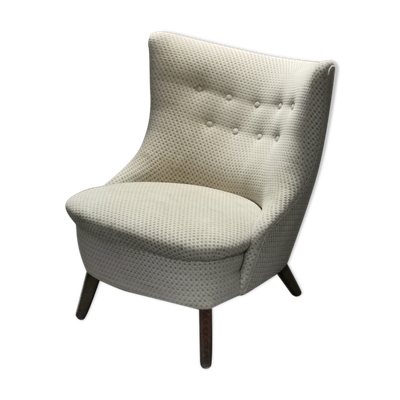 Fauteuil wing chair egg tonneau années 50 moderniste