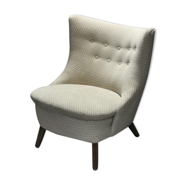 Fauteuil wing chair egg tonneau années 50 moderniste