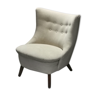 Fauteuil wing chair egg tonneau années 50 moderniste