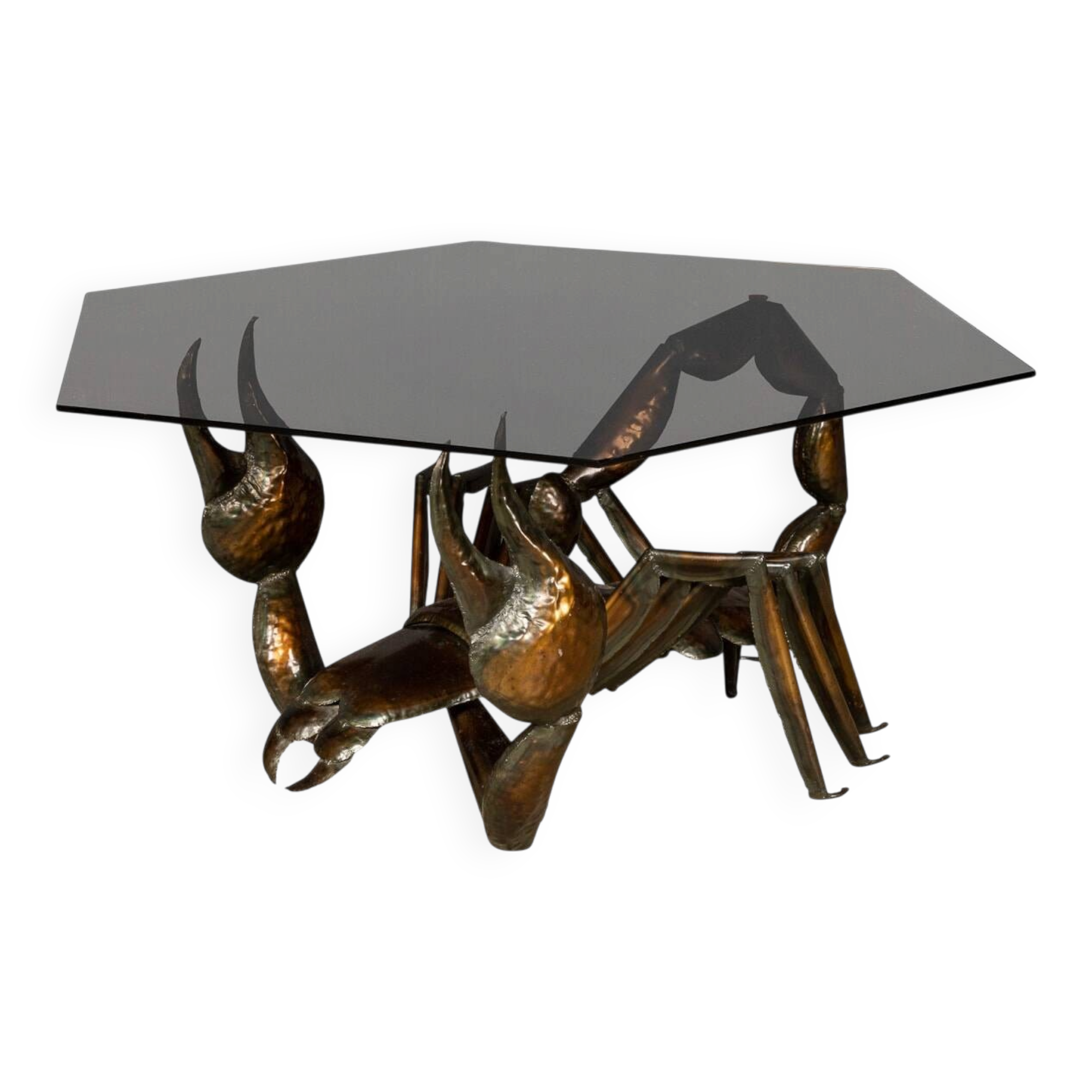 Unusual metal scorpion shaped coffee table c.1970