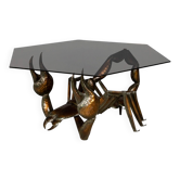 Table basse en forme de scorpion en métal inusuel c.1970