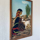 Tableau orientaliste sur carton