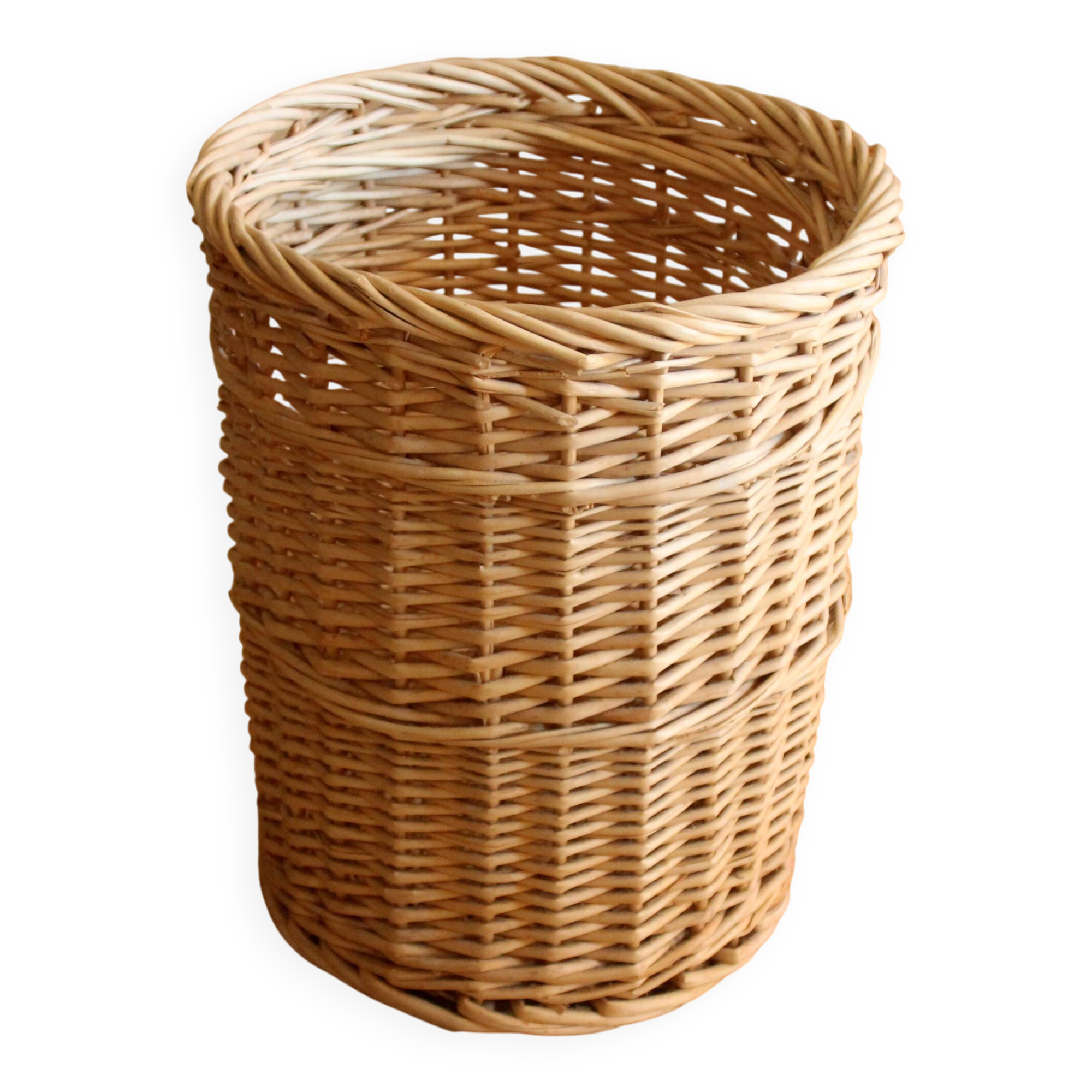 Porte-parapluie en osier fait main - Vintage