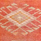 3x11 Tile Red Turkish Runner, Handmade Wool Runner Rug, 96x337Cm