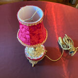 Lamp early twentieth ceramic and gilded bronze lace