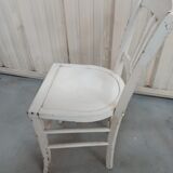 4 patinated white bistro chairs