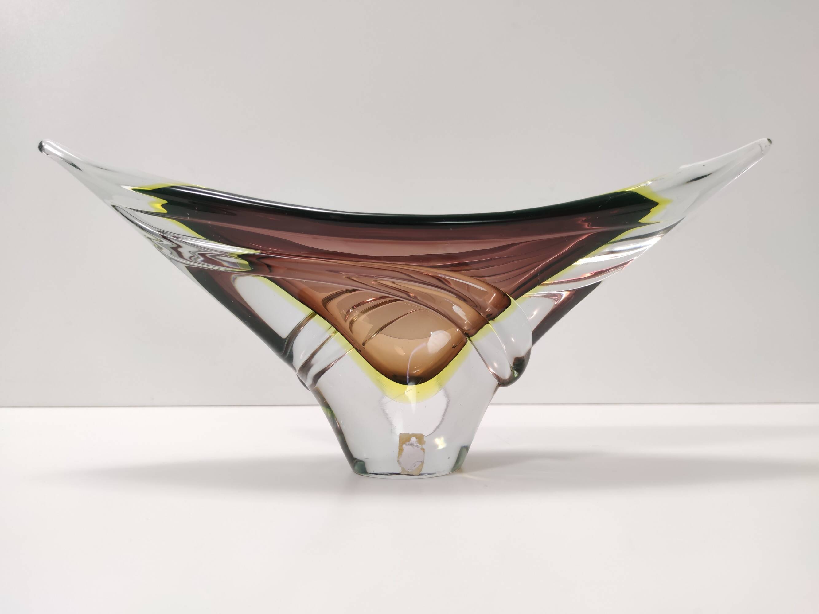 Brown Sommerso Glass Bowl or Centerpiece by Seguso, Italy