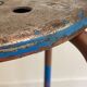 Tabouret industriel acier patiné vintage