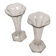 Pair of Clear Val Saint Lambert Luxval 'Americain' Vases, 23 cm