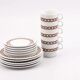 Set of 5 cups, 5 saucers and 5 dessert plates by Thomas in white porcelain.