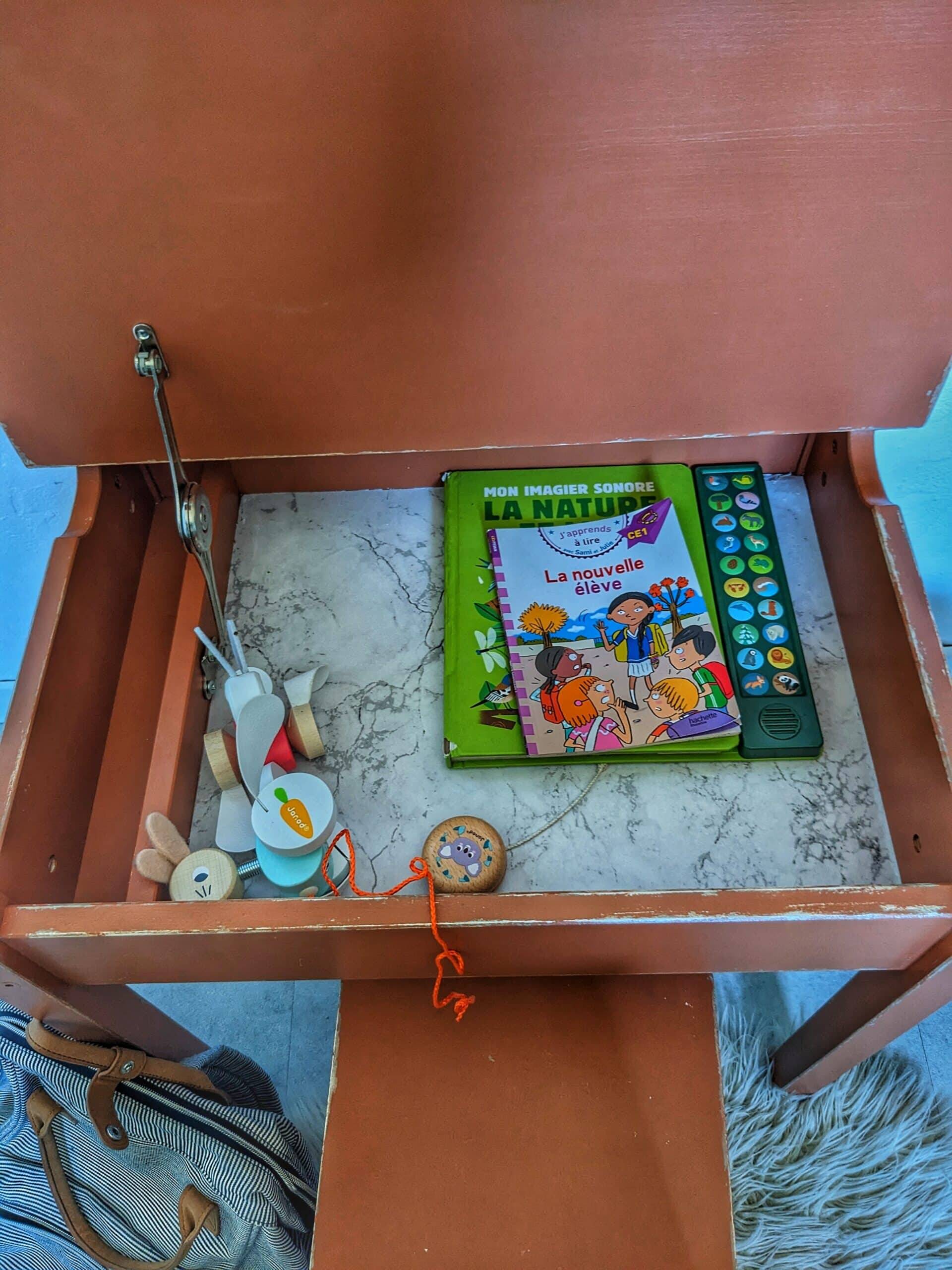 Bureau et chaise écolier terracotta