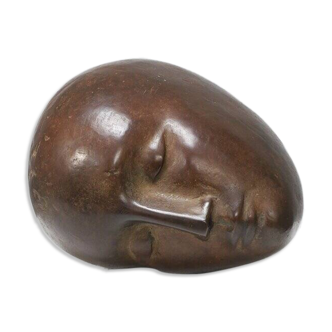 Bronze Sculpture – Abstracted Head, 20th Century