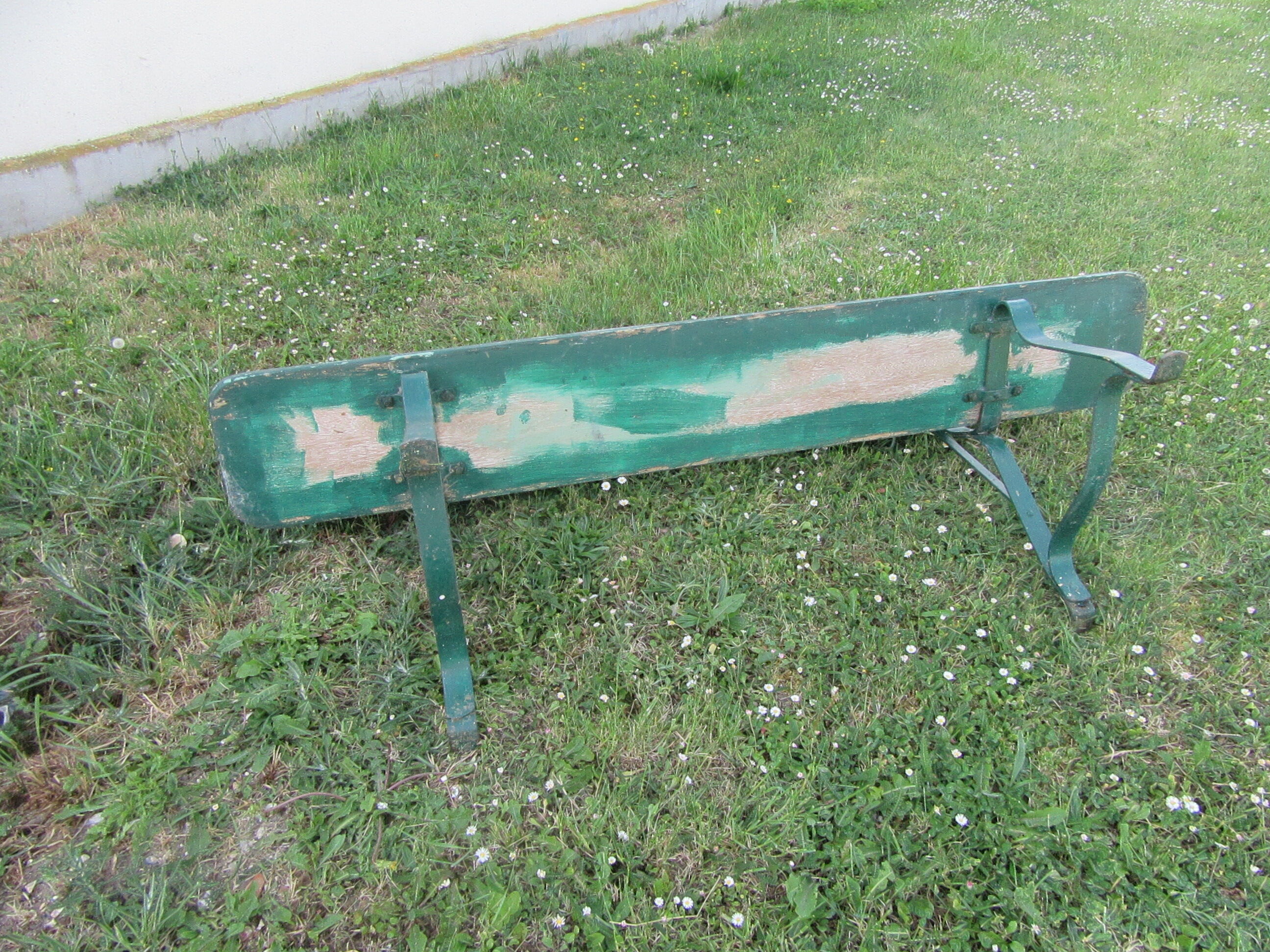 Wood and iron garden bench