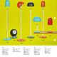 Turquoise floor lamp with plexi stem by Cosack