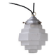 Stepped Opaque Glass Mid-Century Pendant Light