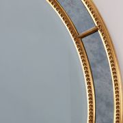 Mid-century gilt oval Mirror by Deknudt, Belgium 1980s