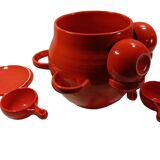 Sangria service from the 70s in orange ceramic