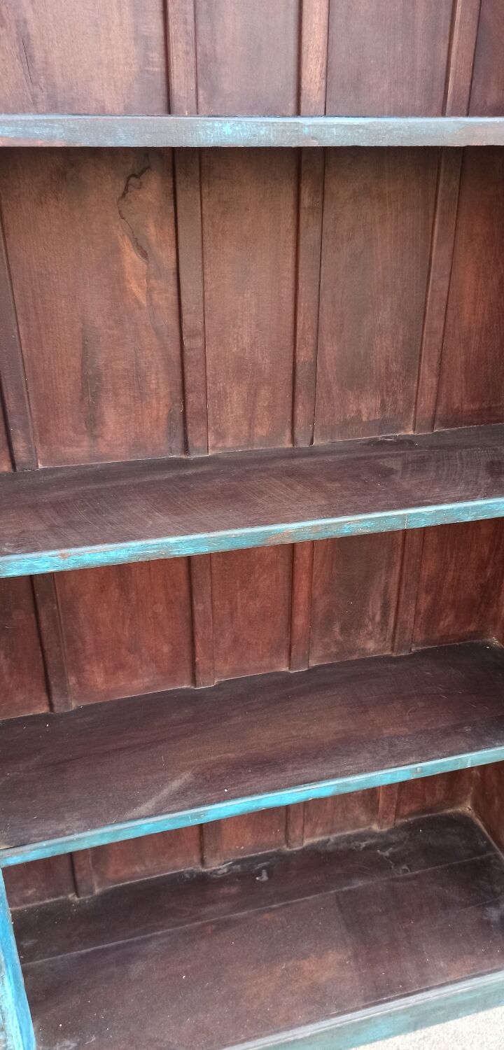 Very large old wooden bookcase
