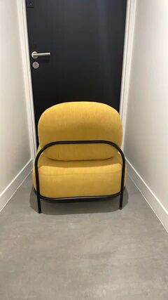 Fabric armchair with metal legs - Polly