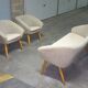 Sofa 3 Chair Danish cocktail of the 50s/60s gray / white
