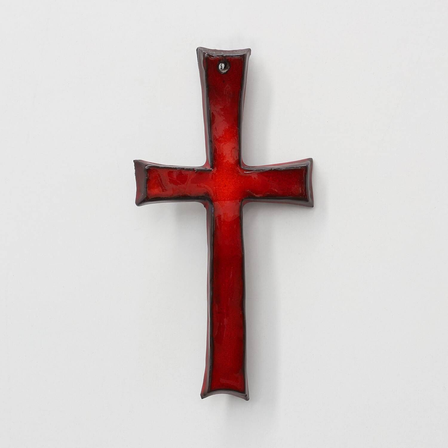 Croix en céramique émaillée rouge par Vandeweghe pour Amphora, Belgique, vers 1960