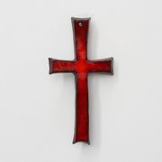 Red glazed ceramic Cross by Vandeweghe for Amphora, Belgium, ca. 1960