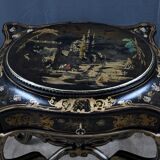 Painted wooden work table, Napoleon III period – mid 19th century