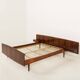 Scandinavian rosewood queen-size bed with bedside tables, Sannemanns, 1960s