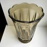 Smoked glass vase 70s