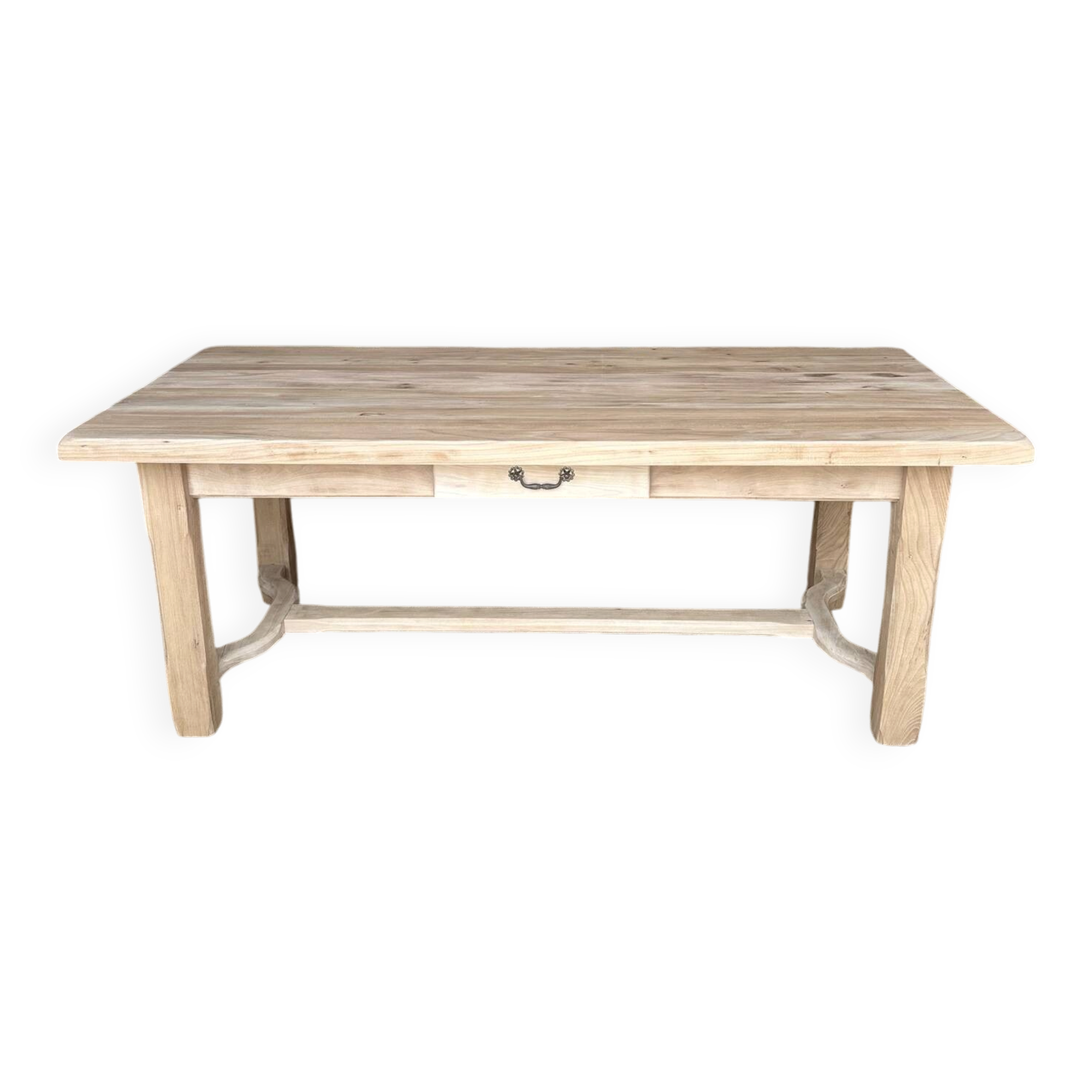 Grande table de ferme en chêne massif rénovée