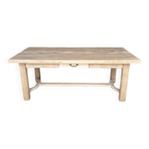 Grande table de ferme en chêne massif rénovée
