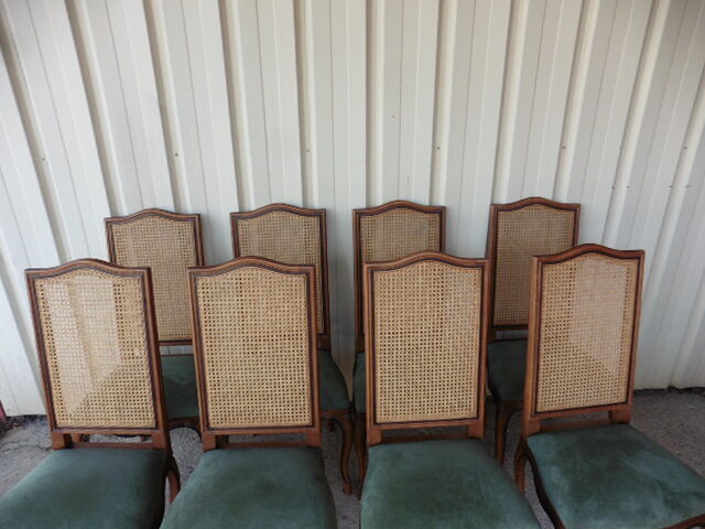 Set of 8 chairs back canned, seat very comfortable
