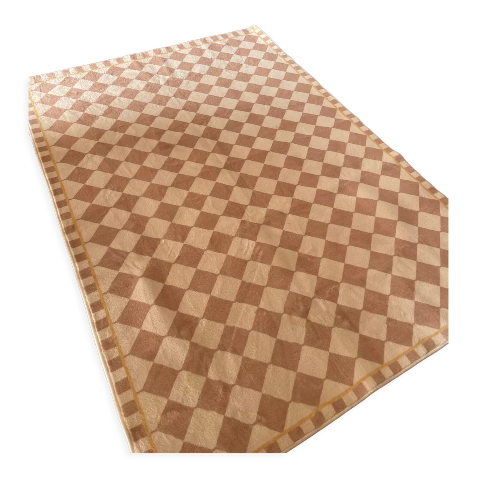 Beige checkerboard rug