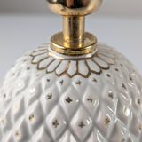Pineapple Porcelain Table Lamp with Iridescent Glaze and Gold by Capodimont