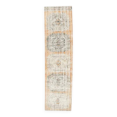 1960s 1 Turkish Hand-Knotted Geometric Runner Rug 87x334