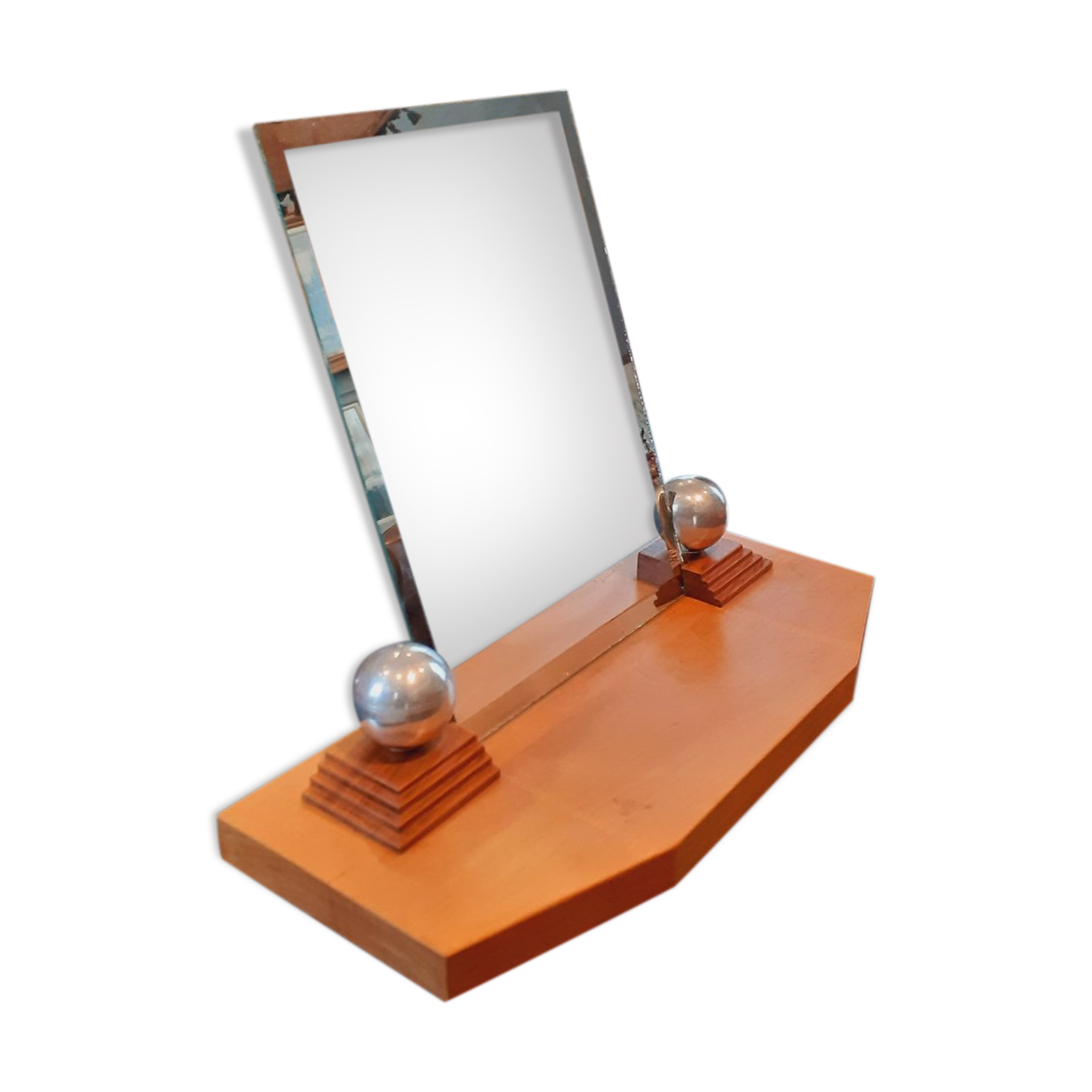 Art deco photo door year 40 in walnut and solid ash