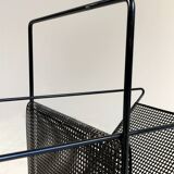 Perforated sheet metal magazine rack, 1960
