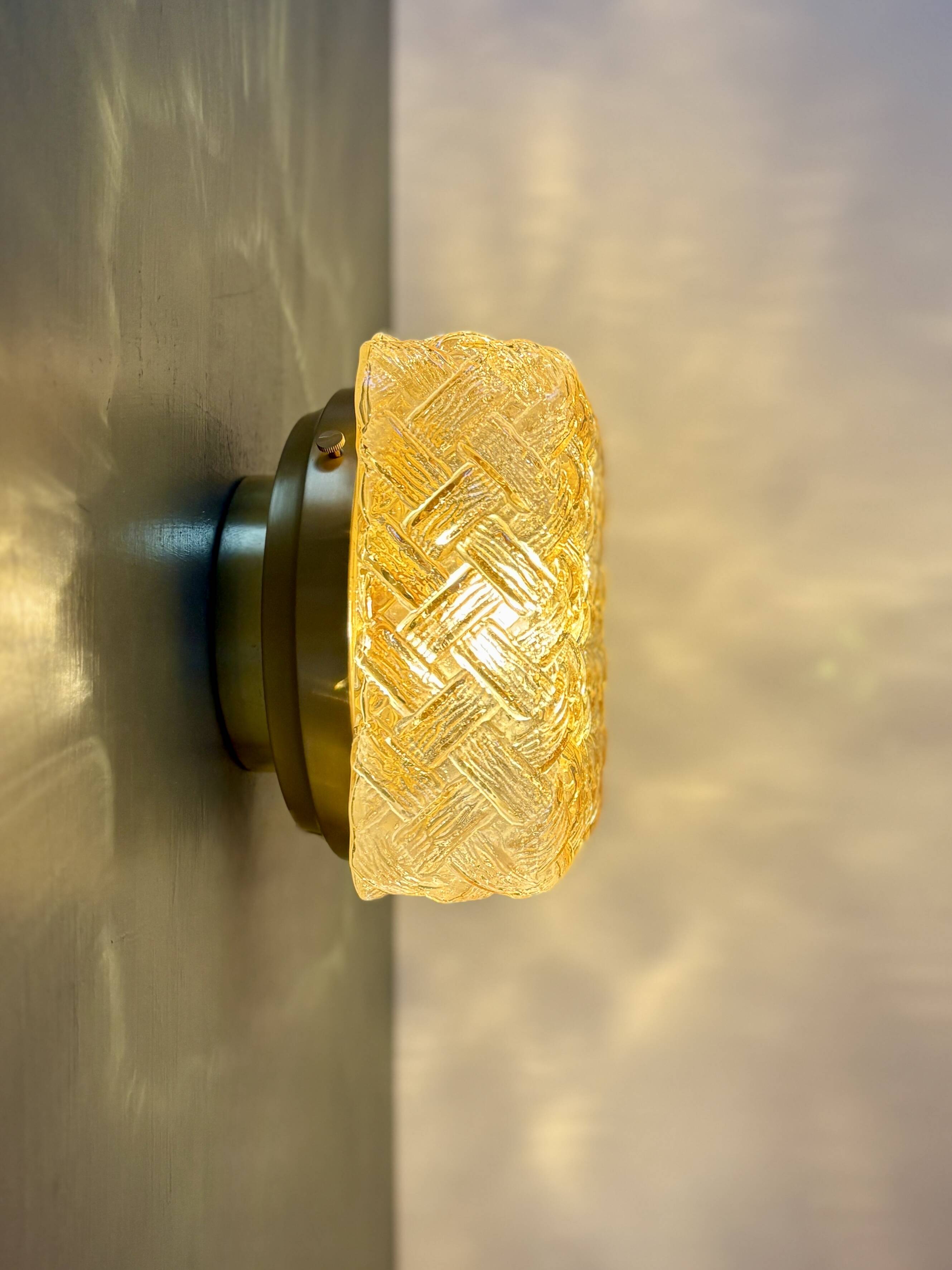 Vintage amber glass wall or ceiling light globe