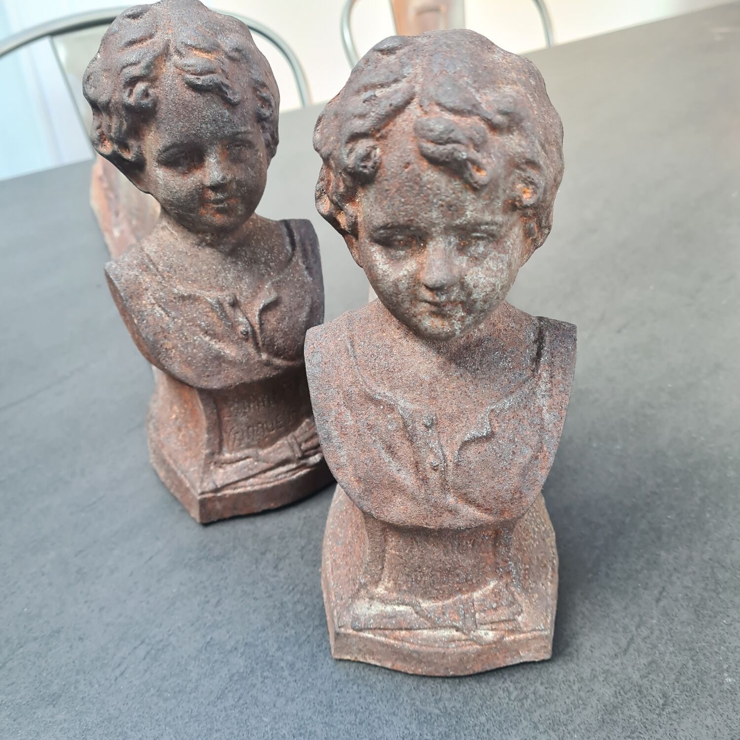 Pair of cast iron andirons