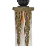 Onyx, bronze and gilded brass floor lamp