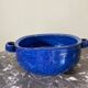 Blue glazed stoneware dish