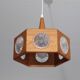 Vintage Scandinavian teak and glass pendant light 1960