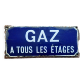 Old enameled plaque "Gas on all floors" 11x25cm 40's
