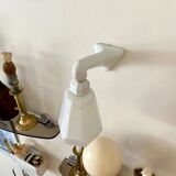 Wall lamp in earthenware and white opaline