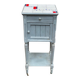 Henri II bedside table in solid grey wood and marble