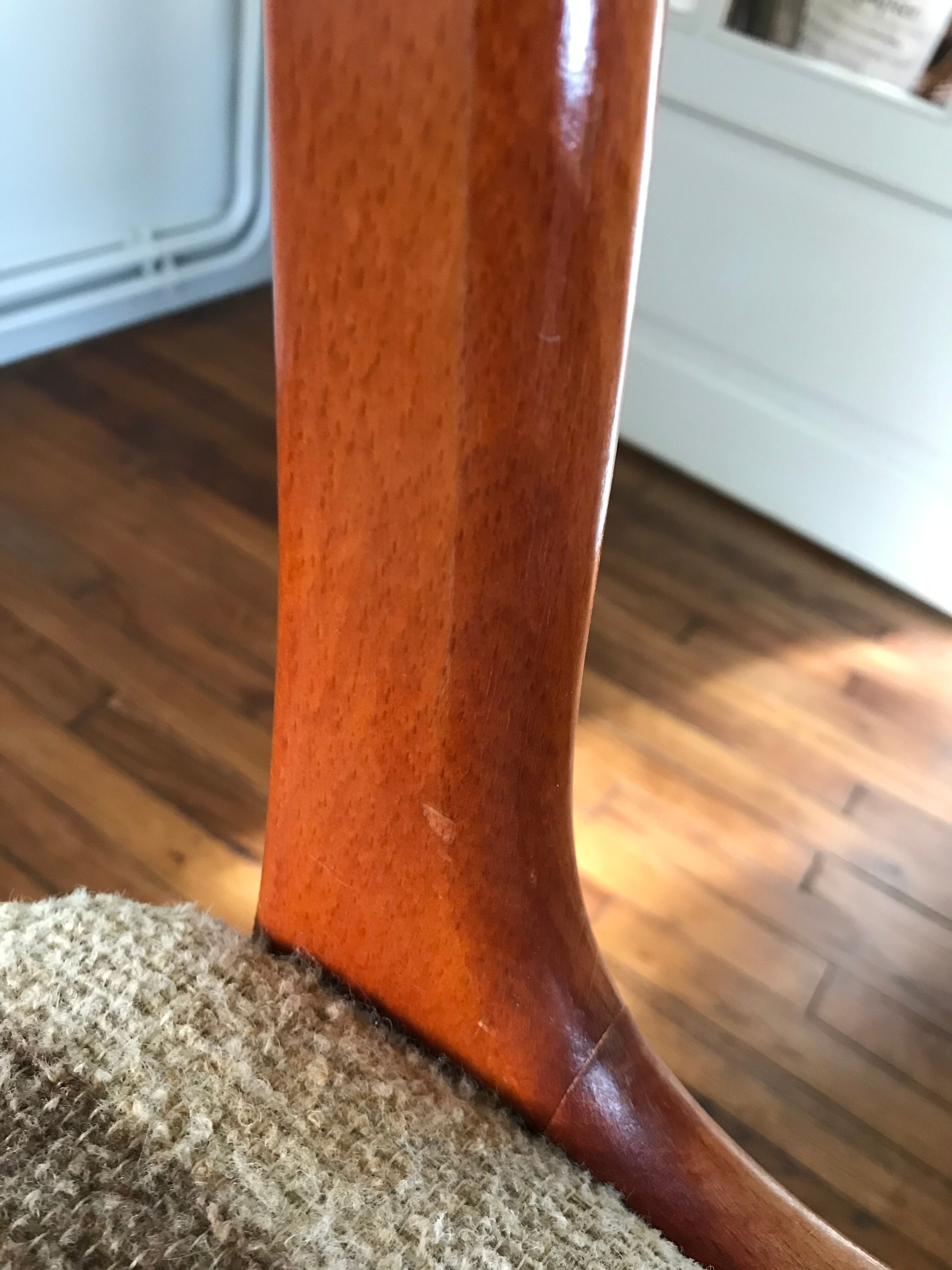 Wooden chair and woolly fabric